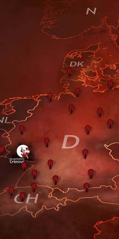 Karte von Europa mit verschiedenen Markierungen und einem Symbol in der Mitte.