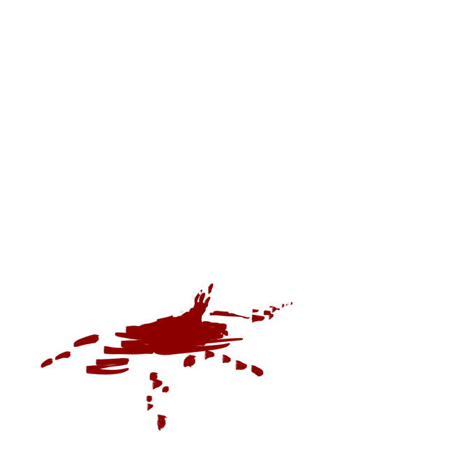 Illustration eines Igloos mit einer blutigen Spur, die zu einem Igloo f&uuml;hrt.